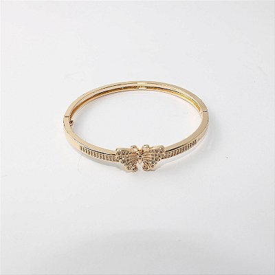 Pulseira Metal Bracelete Borboleta Dourado