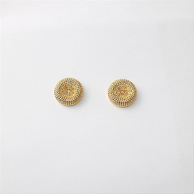 Brinco Metal Botão Dourado