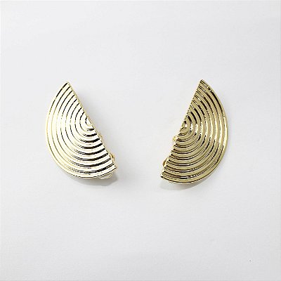 Brinco Metal Pressão Meia Lua Dourado