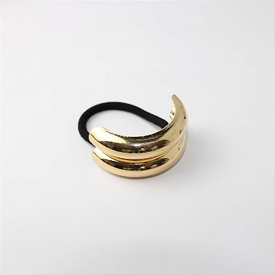 Elástico de Cabelo Metal Curvo Dourado