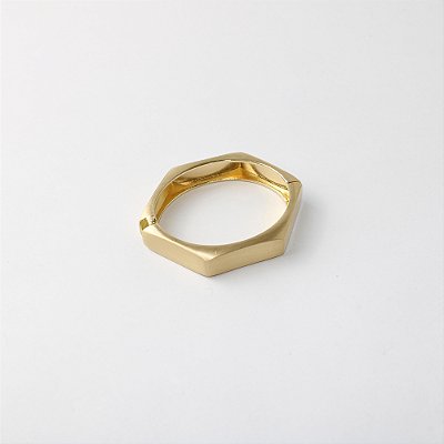 Pulseira Bracelete de Metal Geométrico Fosco