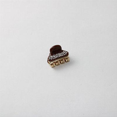 Prendedor Mini Piranha de Cabelo em Resina com Strass