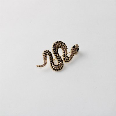 Broche de Metal Cobra com Strass