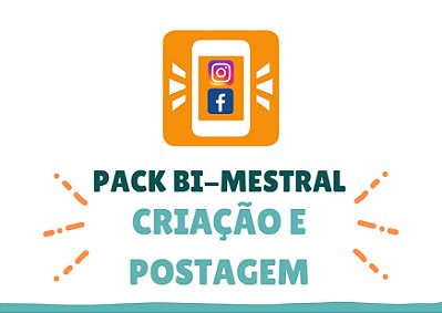 Pack BIMESTRAL Marketing Básico - Criação e agendamento/ postagem de 2 posts por semana no feed do Instagram e facebook