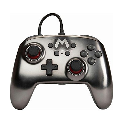 Controle PowerA com fio Mario Silver - Nintendo Switch