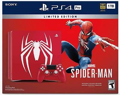 Console Playstation 4 Pro Edição Especial Spider Man Completo - Seminovo