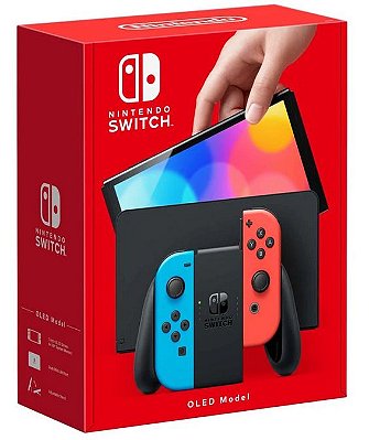 Console Nintendo Switch Oled 64gb + Cartão 128gb Neon Destravado