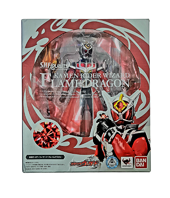 Action Figure Kamen Rider Wizard Flame Dragon Mostruário S.H.Figuarts - Bandai
