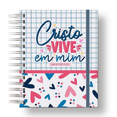 Devocional Para Estudos Biblicos Versiculos Cristo Vive em Mim Azul