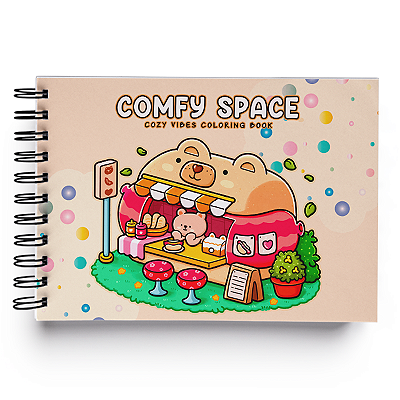 Livro De Colorir Redução Do Stress Desenhos Fofos Comfy Space