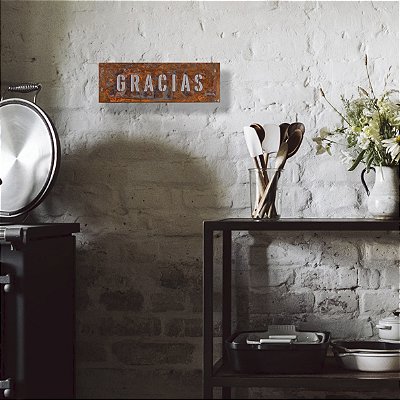 Frase de Ferro placa vazada - GRACIAS