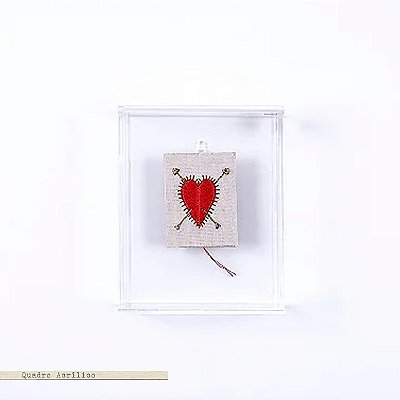 Quadro Acrílico Colagem P - Coração Raio