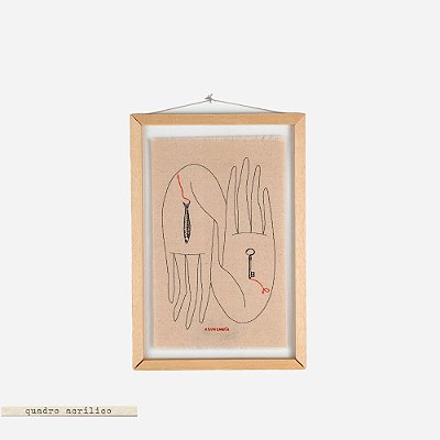 Quadro Moldura Acrílico Duplo Bordado G - Mãos