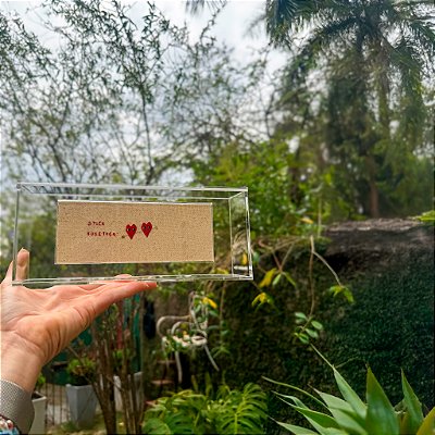 Quadro Acrílico Retangular - Corações Stick Together