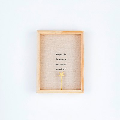 Quadro Caixa Bordado com Acrílico – Somos do tamanho dos nossos sonhos