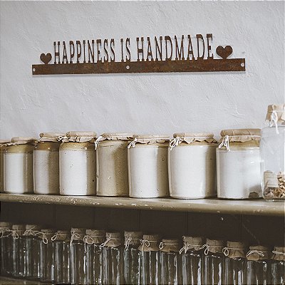 Frase de Ferro - Happiness is Handmade