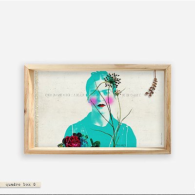 QUADRO BOX – FRIDA KAHLO #3 CADA UM SABE – TURQUESA