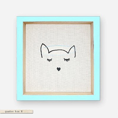 QUADRO BOX M – GATO TURQUESA