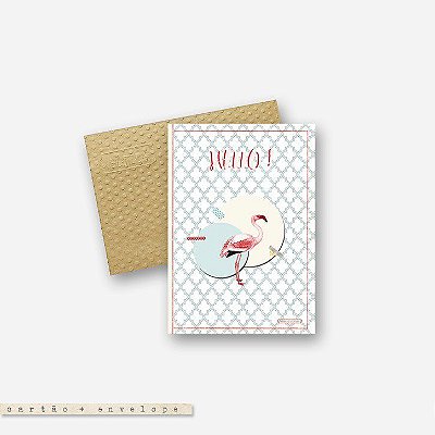 Cartão Envelope - Flamingo #1