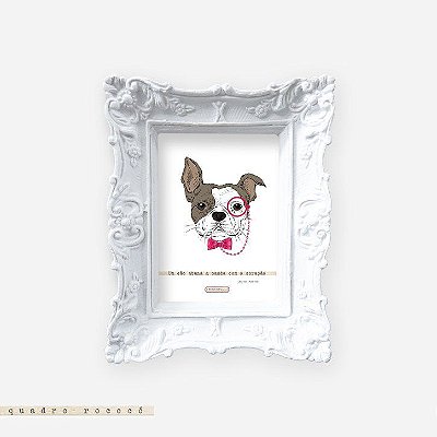 Quadro Rococó - Um cão abana a cauda com o coração