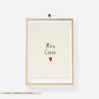 Quadro Moldura Acrilico Duplo Bordado - Mon Coeur