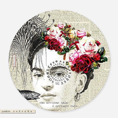 Quadro Redondo - Frida Kahlo #1 Não Arriscar