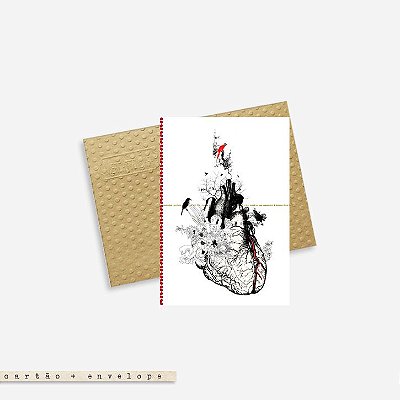 Cartão Envelope - Coração anatomico