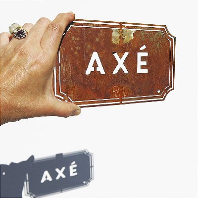 Placa Etiqueta ferro - Axé