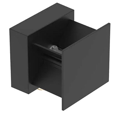 Arandela 4106 Quasar Preto 10x10x9cm com Led Integrado 5W 2700k Bivolt