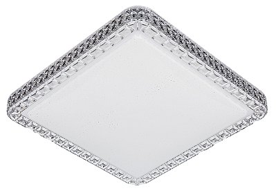 Plafon Quadrado Orion 40x40cm Acabamento Brilhante Estrelado com Led Integrado 24w 3000k Bivolt