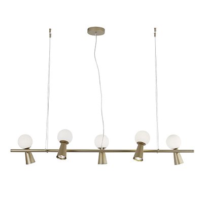 Pendente PD1629 DO SEARS 1,20m Dourado com Focos de Luz Direcionaveis para 5x Lampadas G9