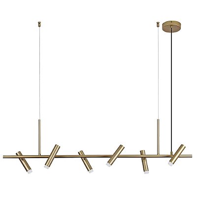 Pendente PD1491 Zione 110x17,5x120cm Dourado com Led Integrado 18w 3000k Bivolt