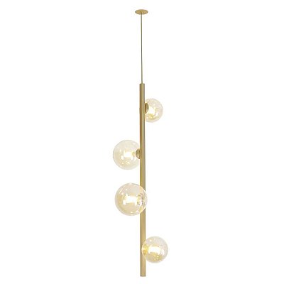 Pendente Orbit 26x22x75cm Dourado para 4 Lampadas G9