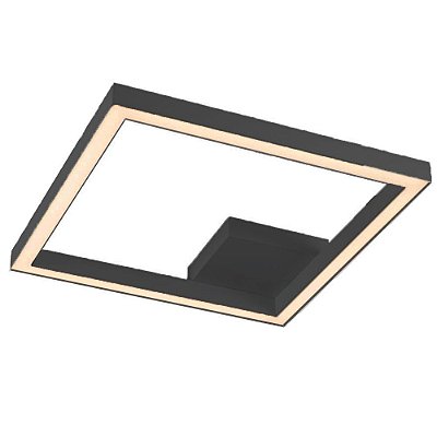 Plafon Quadrada Fit 691 41x41x58cm Preto com Led Integrado 33w 3000k Bivolt