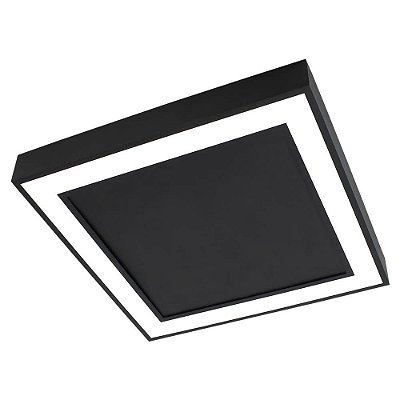 Plafon Quadrada Fit Edge 29x29x4cm Preto com Led Integrado 25,2w 3000k Bivolt