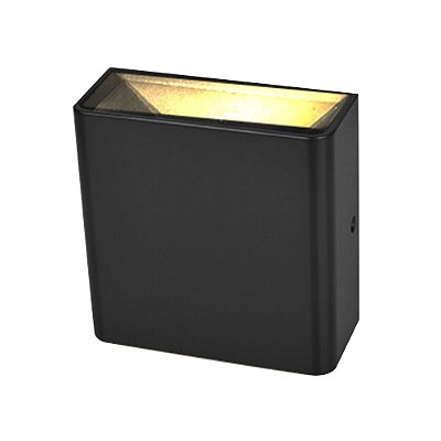 Arandela HM 349 Preta 12x12x5cm com Led Integrado 3W 3000k Bivolt