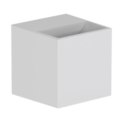 Arandela 4104 Cubo Branco 5x5x5cm Foco Duplo Aberto e Aberto com Led Integrado 2W 2700k Bivolt
