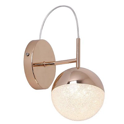 Arandela HM004 Luna French Dourado 12x18x27cm com Led Integrado 6w 3000k Bivolt