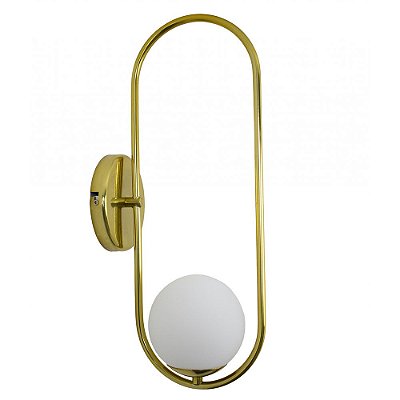 Arandela Pendulo 777 Dourado Polido 12x18x45cm com 1x Globo Ø12cm para 1x Lampada G9