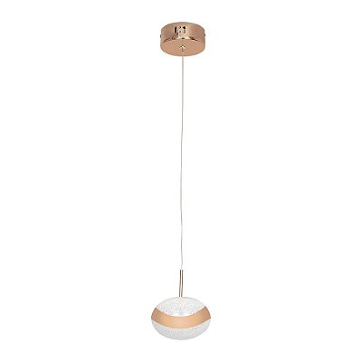 Pendente MD9015 8X13cm Rose Gold com Led Integrado 8w Bivolt