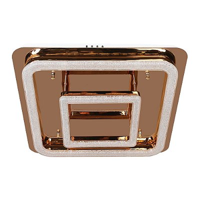 Plafon Quadrado MX8930 50x50cm Rose Gold com Led Integrado 32w e 16w Bivolt