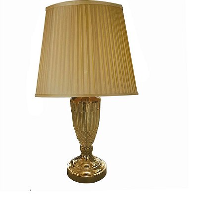Abajur Dourado com Cupula Bege para Lampada E27 50cm
