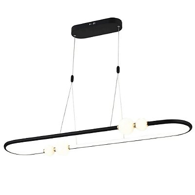 Pendente Nebula Preto Branco 28x105cm com Led Integrando 42w 3000w