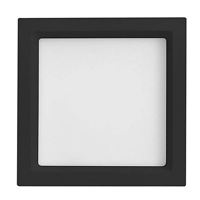 Plafon de Sobrepor Eco 82116 28x28cm Preto com Led Integrado 24w 4000k Bivolt