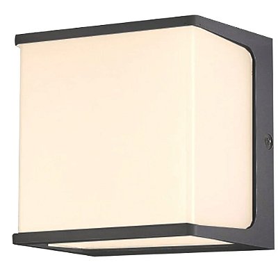 Arandela HM 817 Preto 12x12x9cm com Led Integrado 8W 3000k Bivolt