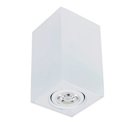Plafon Box PL03011 8x8x13,5cm Branco para 1 Lampada E27 PAR20