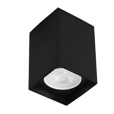 Plafon Box PL03009 5,7x5,7x8,5cm Preto para 1 Lampada GU10