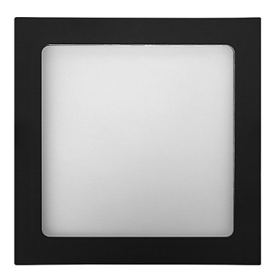 Painel Sobrepor Preto Quadrado 20,8x20,8x4,2cm com Led Integrado 18w 3000k Bivolt