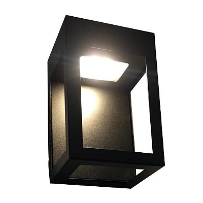 Arandela Text Space Preto 19x12x10cm com Led Integrado 3,5 2700k Bivolt