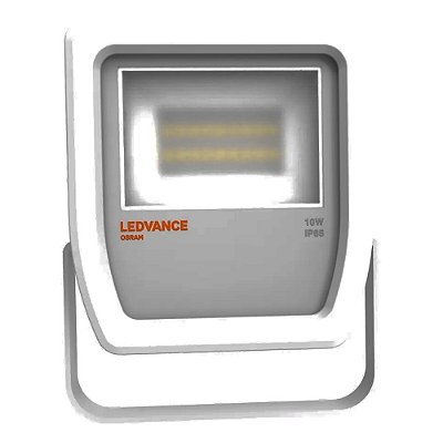 Projetor Floodlight Branco 12,7x11,7cm com Led Integrado 10w 3000k Bivolt